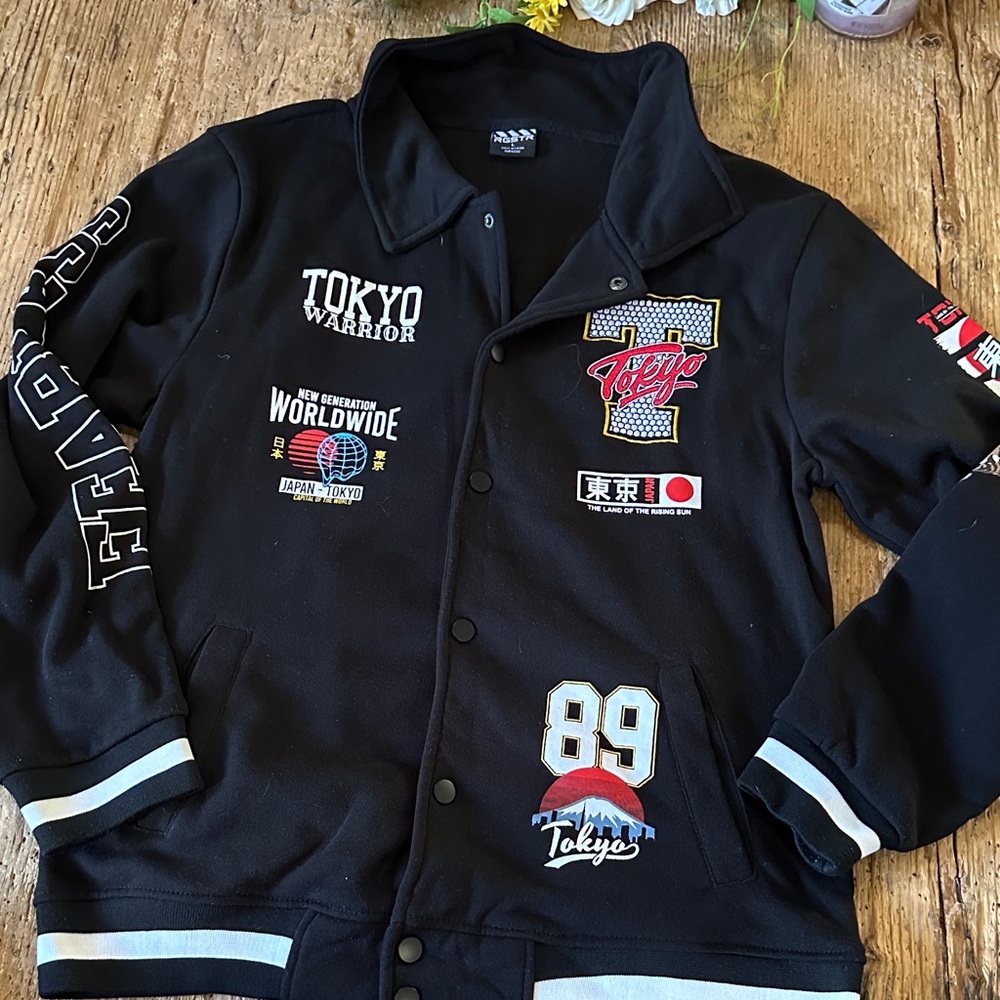 Black Varsity Jacket with Patches